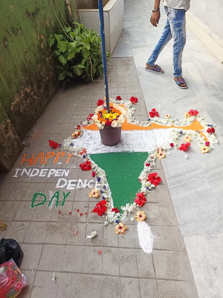 Beautiful India Map Decorated with Flowers