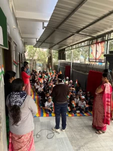Students Giving speech On Indipendence day